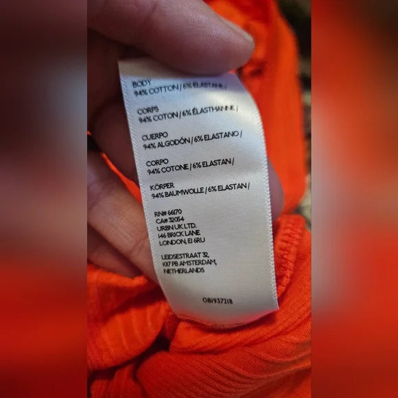 BDG Urban Outfitters Olivia Picot Square Neck Top in Red/orange. Size M NWOT - Picture 10 of 11